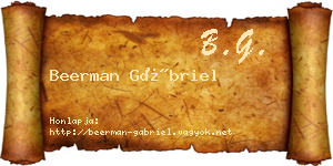 Beerman Gábriel névjegykártya